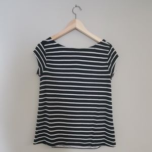 Ann Taylor Loft black and white striped top